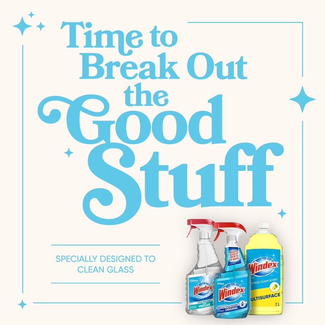 Windex with Vinegar Glass Cleaner Spray Bottle, Bottle Made from 100% Recovered Coastal Plastic, 23 fl oz - Image 3