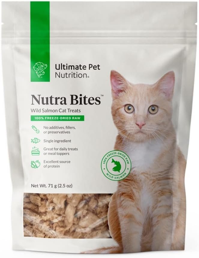 ULTIMATE PET NUTRITION Nutra Bites for Cats, Freeze Dried Raw Treats, Single Ingredient, Grain Free, Salmon, 2.5 Ounce - Image 2