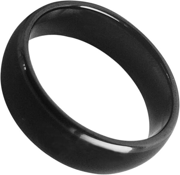 Waterproof Ceramic NFC Ring, NFC Forum Type 2 215 496 Bytes Chip Universal for Mobile Phone, All-Round Sensing Technology Wearable Smart Ring, Fasion Ring for Men or Women (12#, Black) - Image 3
