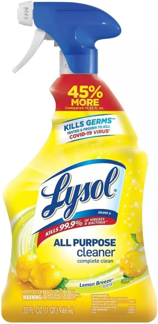 Lysol All Purpose Cleaner Spray, Lemon Breeze, 32 Ounces each (Pack of 3) - Image 3
