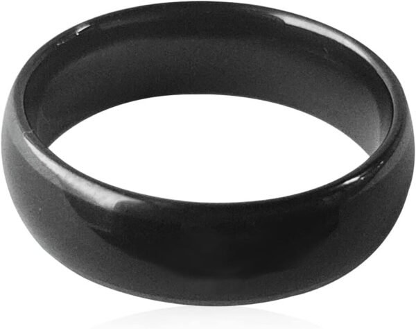 Waterproof Ceramic NFC Ring, NFC Forum Type 2 215 496 Bytes Chip Universal for Mobile Phone, All-Round Sensing Technology Wearable Smart Ring, Fasion Ring for Men or Women (12#, Black) - Image 2