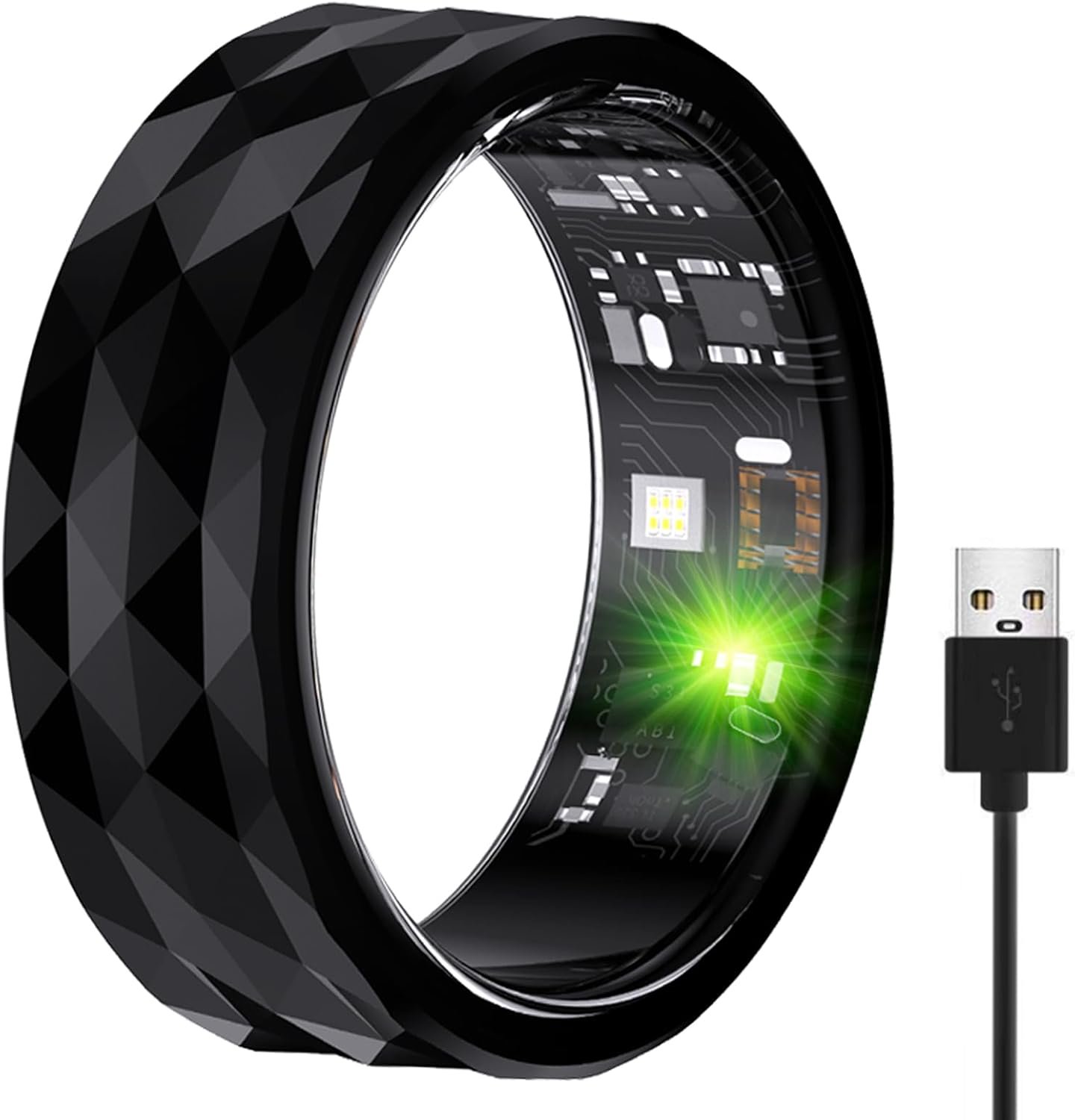 Smart Ring, Activity & Fitness Tracker Ring for Women/Men, No APP Subscription, Fitness Tracking Smart Ring with Calories/Heart Rate/Blood Oxygen/Sleep Monitoring, IP68 Waterproof-10#, Black - Image 2
