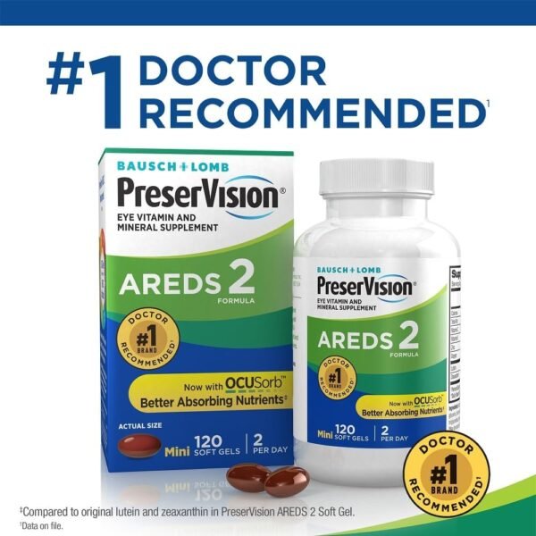 PreserVision AREDS 2 Eye Vitamin & Mineral Supplement, Contains Lutein, Vitamin C, Zeaxanthin, Zinc & Vitamin E, 120 Softgels (Packaging May Vary) - Image 5