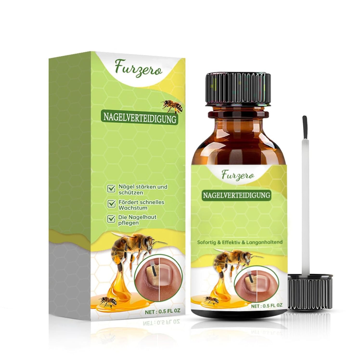 Furzero Nail Defense Bee Venom Treatment Serum,Nail Growth and Repair Serum,Nail Strengthener for Thin Nail, Brittle & Damaged Strengthener Base Coat Nail Polish Repair Nail Growth Treatment (1) - Image 2