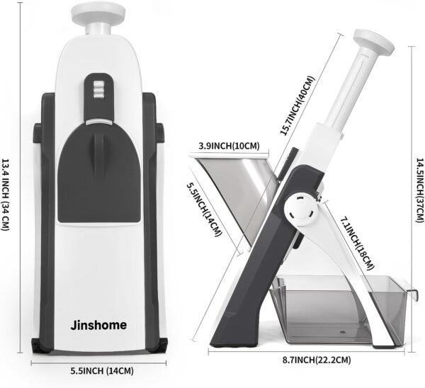 Mandoline Slicer/Veggie chopper for Kitchen &Safe Vegetable Chopper & Adjustable mandoline slicer.Easy to clean/storage/No need to replace the blade/safe and does not hurt your hands - Image 7