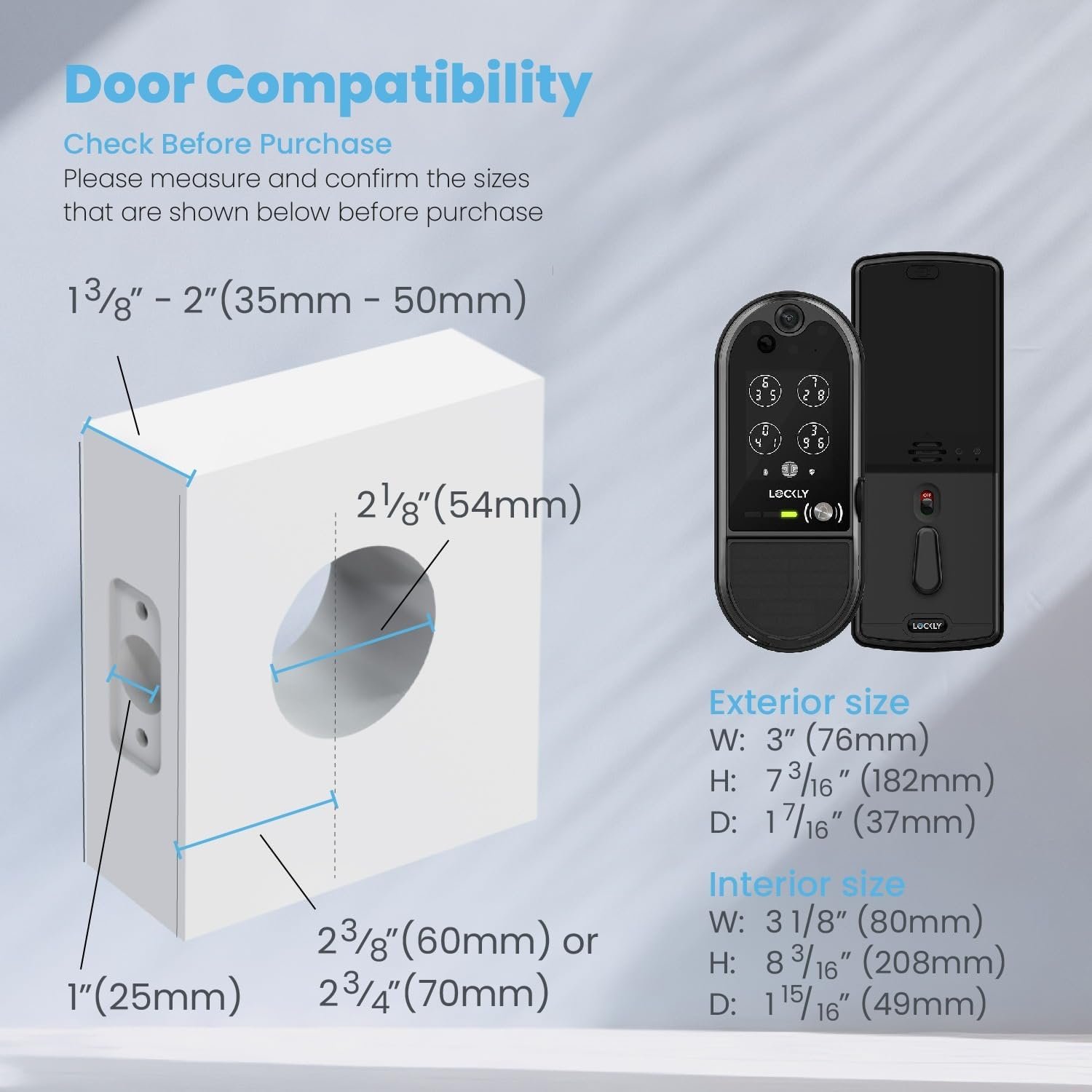 Lockly Vision Elite - WiFi Video Smart Lock with Night Vision Camera, Motion Sensor, Biometric Fingerprint, Voice Control, App Remote Control, Doorbell, Solar Panel, Digital Keypad, Matte Black - Image 8