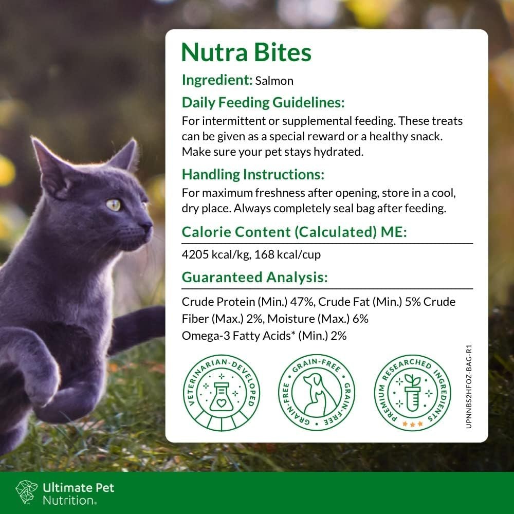 ULTIMATE PET NUTRITION Nutra Bites for Cats, Freeze Dried Raw Treats, Single Ingredient, Grain Free, Salmon, 2.5 Ounce - Image 4