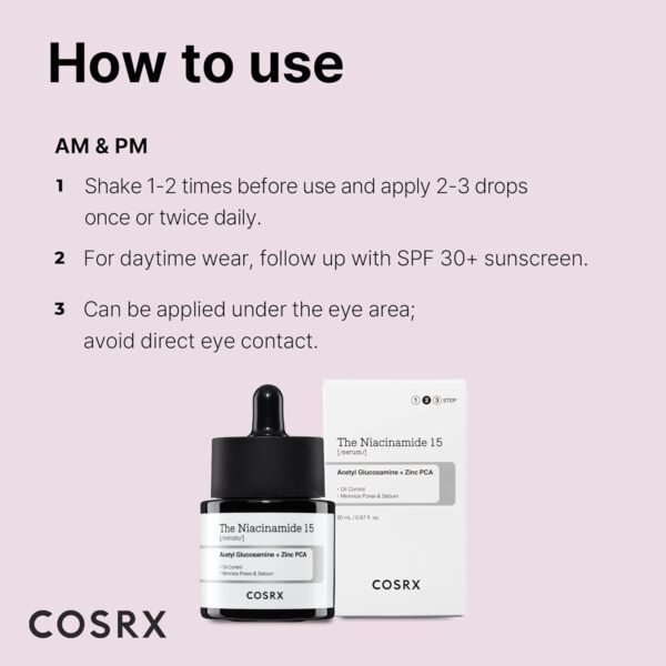 COSRX Niacinamide 15% Face Serum, Minimize Enlarged Pores, Redness Relief, Discoloration Correcting Treatment, 0.67 fl.oz/20 ml, Not Tested on Animals, Korean Skincare - Image 8
