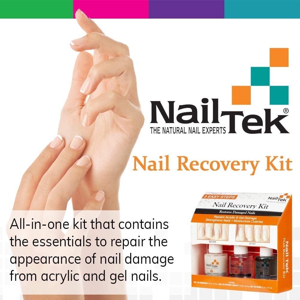 Nail Tek Repairs Damaged Nails kit.Intensive Therapy(.5OZ),Foundation(.5OZ)& Renew(.48OZ) - Image 3