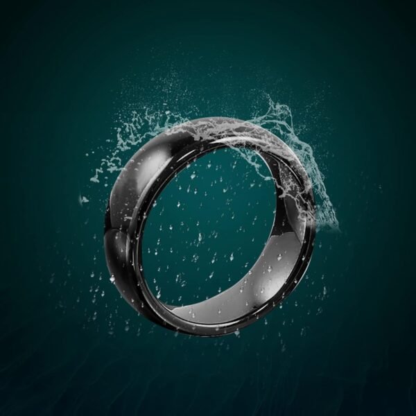 Waterproof Ceramic NFC Ring, NFC Forum Type 2 215 496 Bytes Chip Universal for Mobile Phone, All-Round Sensing Technology Wearable Smart Ring, Fasion Ring for Men or Women (12#, Black) - Image 6