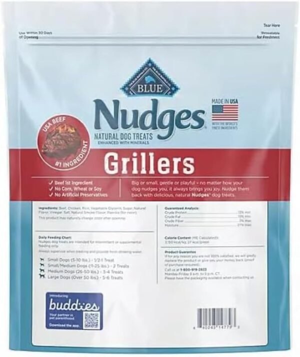 Blue Buffalo Nudges Grillers Natural Dog Treats, Steak Flavored (48 oz.) - Image 3