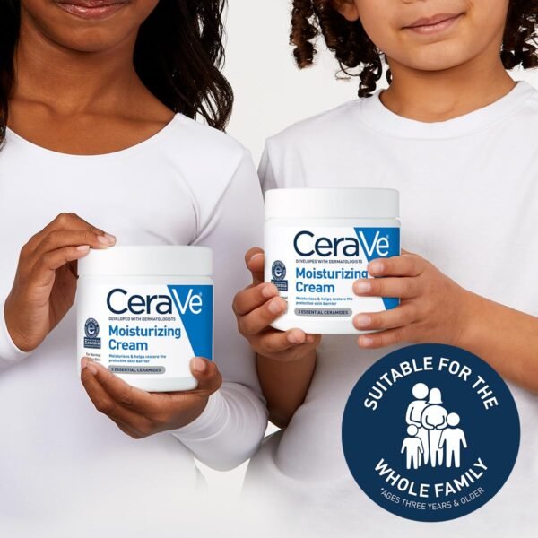 CeraVe Moisturizing Cream | Body and Face Moisturizer for Dry Skin | Body Cream with Hyaluronic Acid and Ceramides | Daily Moisturizer | Oil-Free | Fragrance Free | Non-Comedogenic | 19 Ounce - Image 6