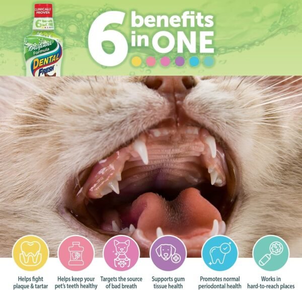 Dental Fresh Water Additive for Cats, Original Formula, 8 oz – Cat Breath Freshener – Products for Cats to Help Overall Cat Dental Health - Image 4
