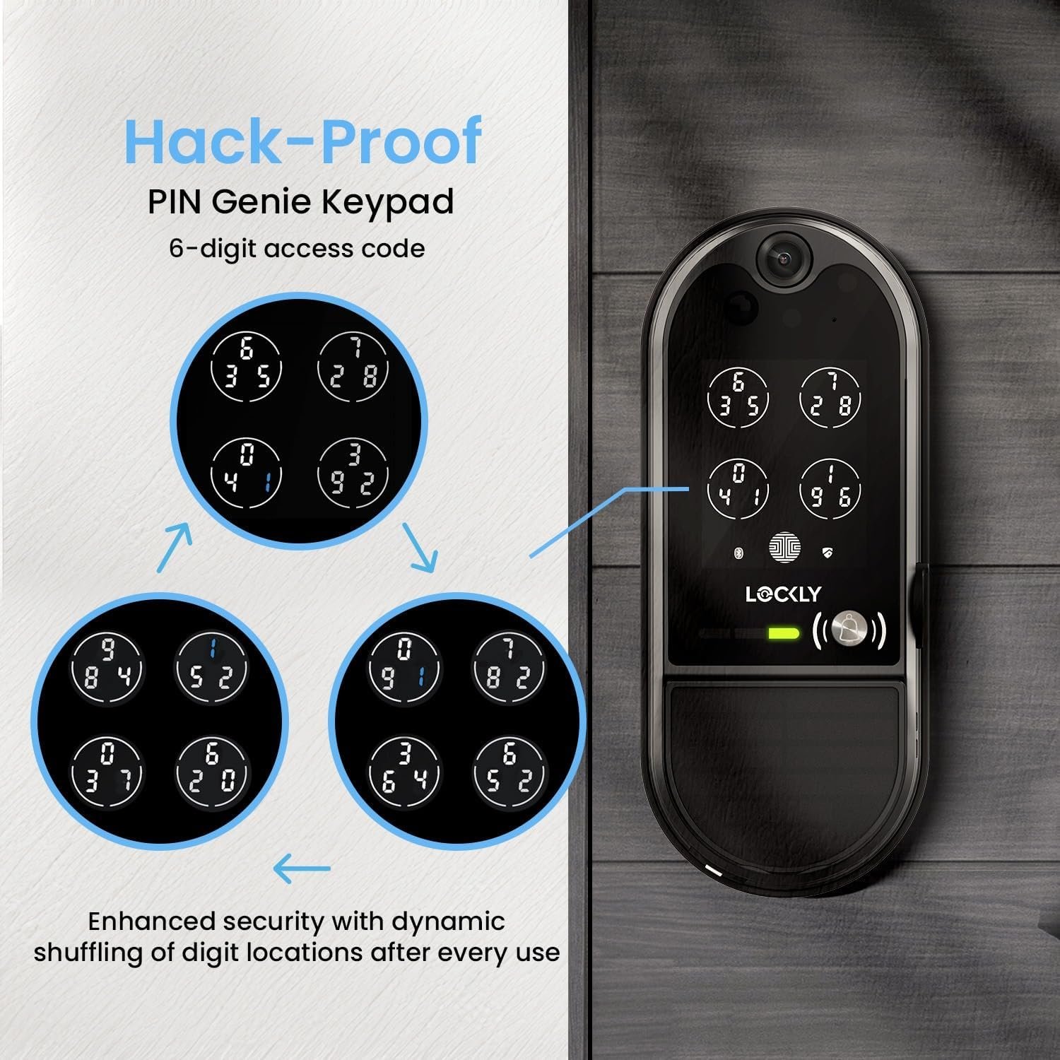 Lockly Vision Elite - WiFi Video Smart Lock with Night Vision Camera, Motion Sensor, Biometric Fingerprint, Voice Control, App Remote Control, Doorbell, Solar Panel, Digital Keypad, Matte Black - Image 4