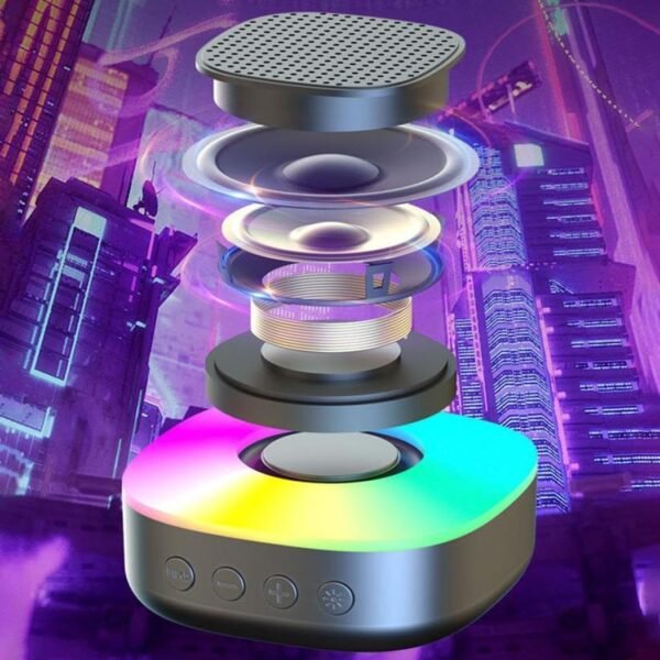 Portable Bluetooth Speaker with Lights,Portable Wireless Bluetooth Speaker, Home Subwoofer, Stereo Sound Small Audio, Wireless Speaker - Image 4