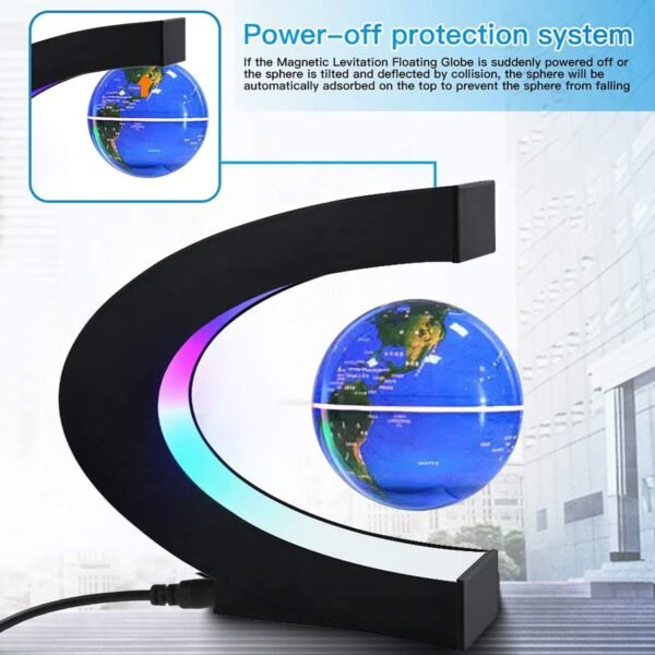 Magnetic Levitation Globe with LED Light, Cool Gadgets Floating Lamp Globe Decor, Cool Gifts for Men/Father/Husband/Boyfriend/Kids/Boss, Great Technology Graduation Gifts Valentine's Day Gift - Image 5