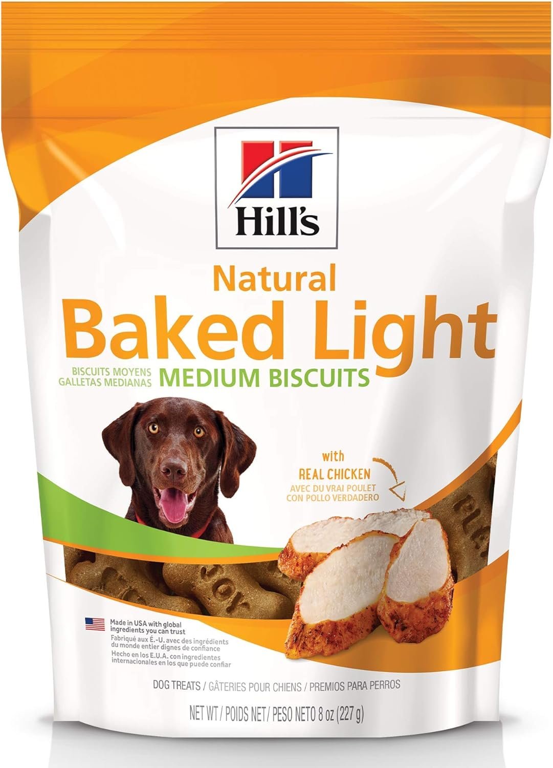 Hill's Natural Baked Light Biscuits, All Life Stages, Great Taste, Dog Treats, Chicken (medium & large breeds), 8 oz Bag - Image 2