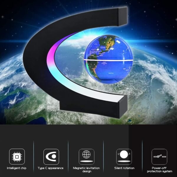 Magnetic Levitation Globe with LED Light, Cool Gadgets Floating Lamp Globe Decor, Cool Gifts for Men/Father/Husband/Boyfriend/Kids/Boss, Great Technology Graduation Gifts Valentine's Day Gift - Image 3