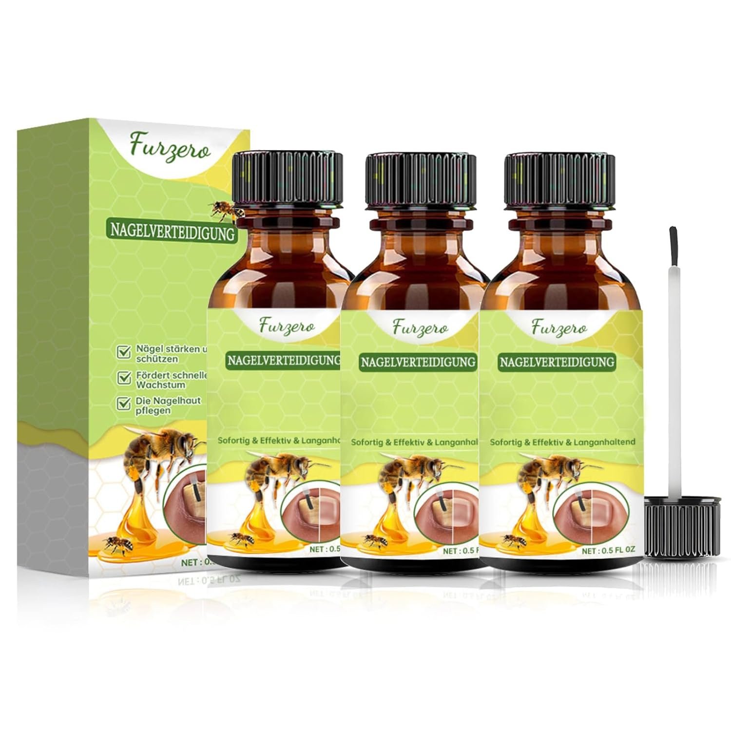 Furzero Nail Defense Bee Venom Treatment Serum,Nail Growth and Repair Serum,Nail Strengthener for Thin Nail, Brittle & Damaged Strengthener Base Coat Nail Polish Repair Nail Growth Treatment (1) - Image 8