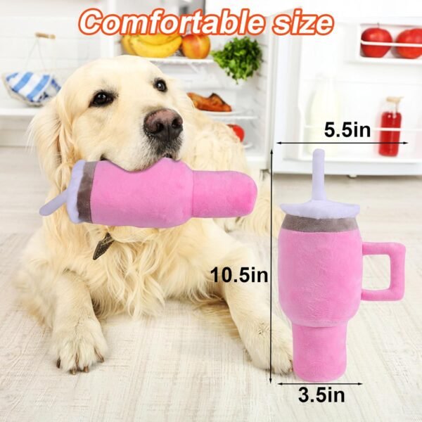 BABORUI Cute Squeaky Dog Toys Cup, Dog Birthday Toy for Aggressive Chewers, Safety Design Dog Toys for Small/Medium/Large Dog Exercise and Accompany(Pink) - Image 4