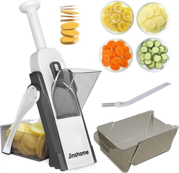Mandoline Slicer/Veggie chopper for Kitchen &Safe Vegetable Chopper & Adjustable mandoline slicer.Easy to clean/storage/No need to replace the blade/safe and does not hurt your hands - Image 2