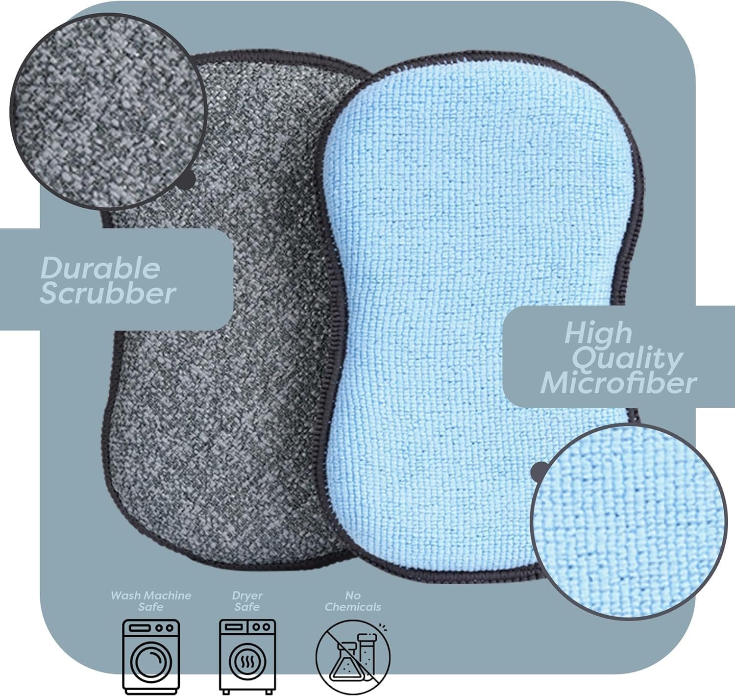 Microfiber Towel & Scrub Sponge Bundle with Clorox-Toilet Bowl Cleaner Clinging Gel with Bleach, Ocean Mist Scent, 24oz | 3 Pack - Image 8