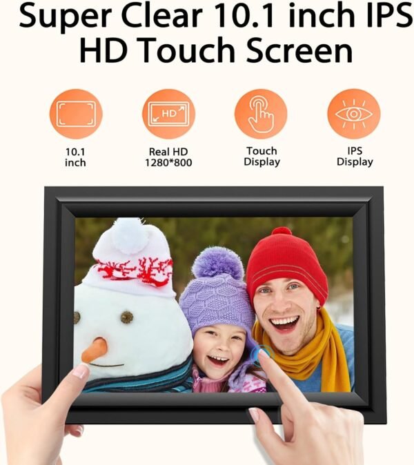 SAMMIX Digital Picture Frame, 10.1 Inch WiFi Digital Photo Frame, IPS HD Touch Screen Electronic Picture Frame, 16GB Storage, Slideshow, Easy to Share Photos and Video via Uhale APP, Gifts for Family - Image 5