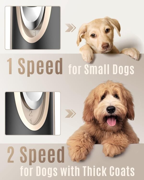 oneisall Dog Clippers Low Noise, 2-Speed Quiet Dog Grooming Kit Rechargeable Cordless Pet Hair Clipper Trimmer Shaver for Small and Large Dogs Cats Animals (Gold) - Image 7