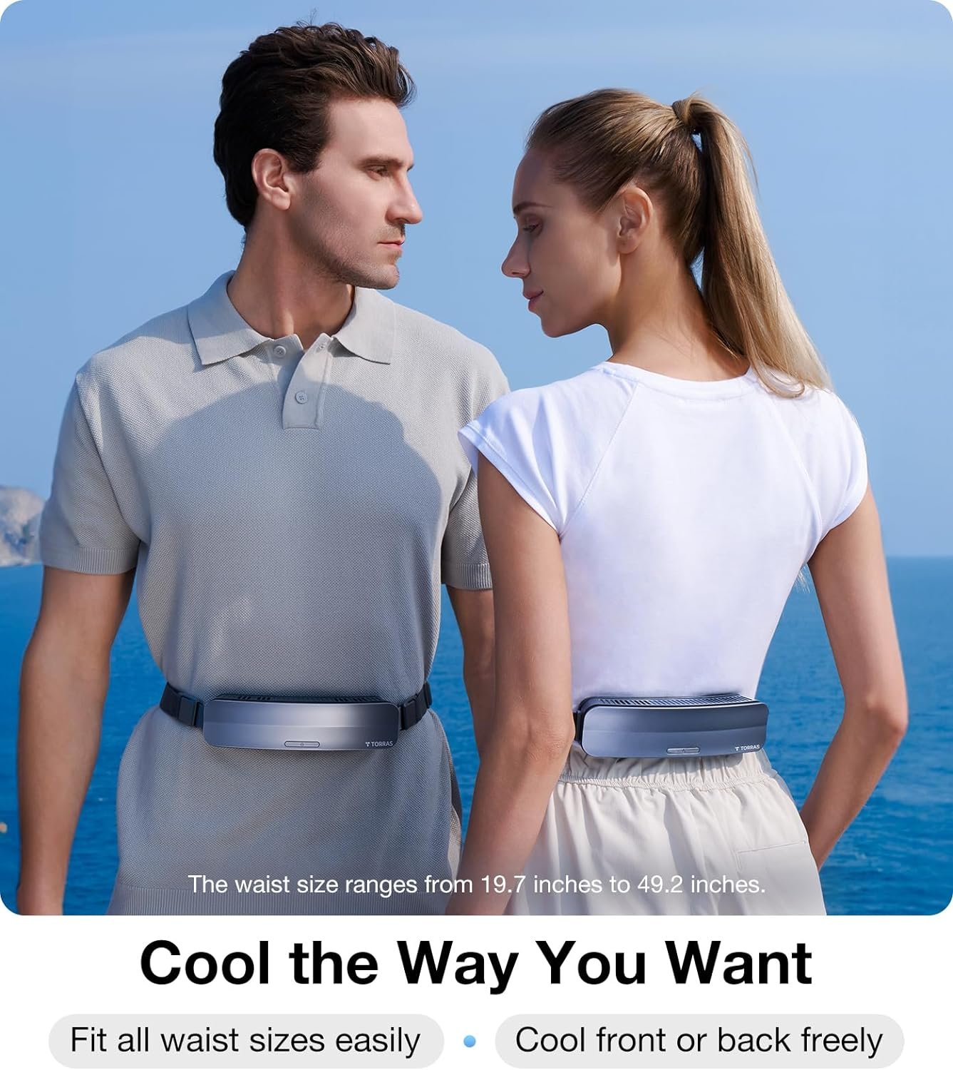 TORRAS 2024 COOLiFY ZONE Wearable Waist Fan with Max 15H Working Time, Strong Wind Power for Full Body Cooling fan, Rechargeable Belt Fan, Durable and Suitable for Outdoor Work and Sports - Image 6