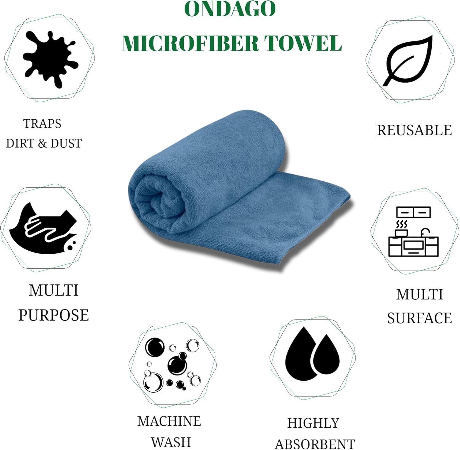 Microfiber Towel & Scrub Sponge Bundle with Clorox-Toilet Bowl Cleaner Clinging Gel with Bleach, Ocean Mist Scent, 24oz | 3 Pack - Image 6