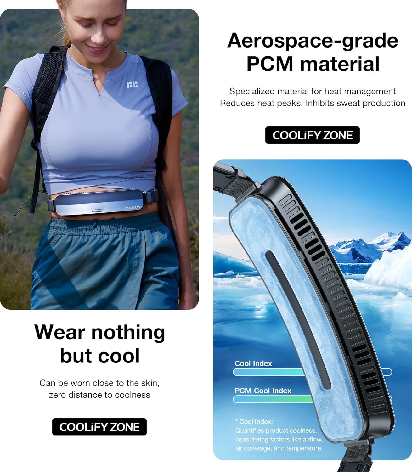 TORRAS 2024 COOLiFY ZONE Wearable Waist Fan with Max 15H Working Time, Strong Wind Power for Full Body Cooling fan, Rechargeable Belt Fan, Durable and Suitable for Outdoor Work and Sports - Image 5