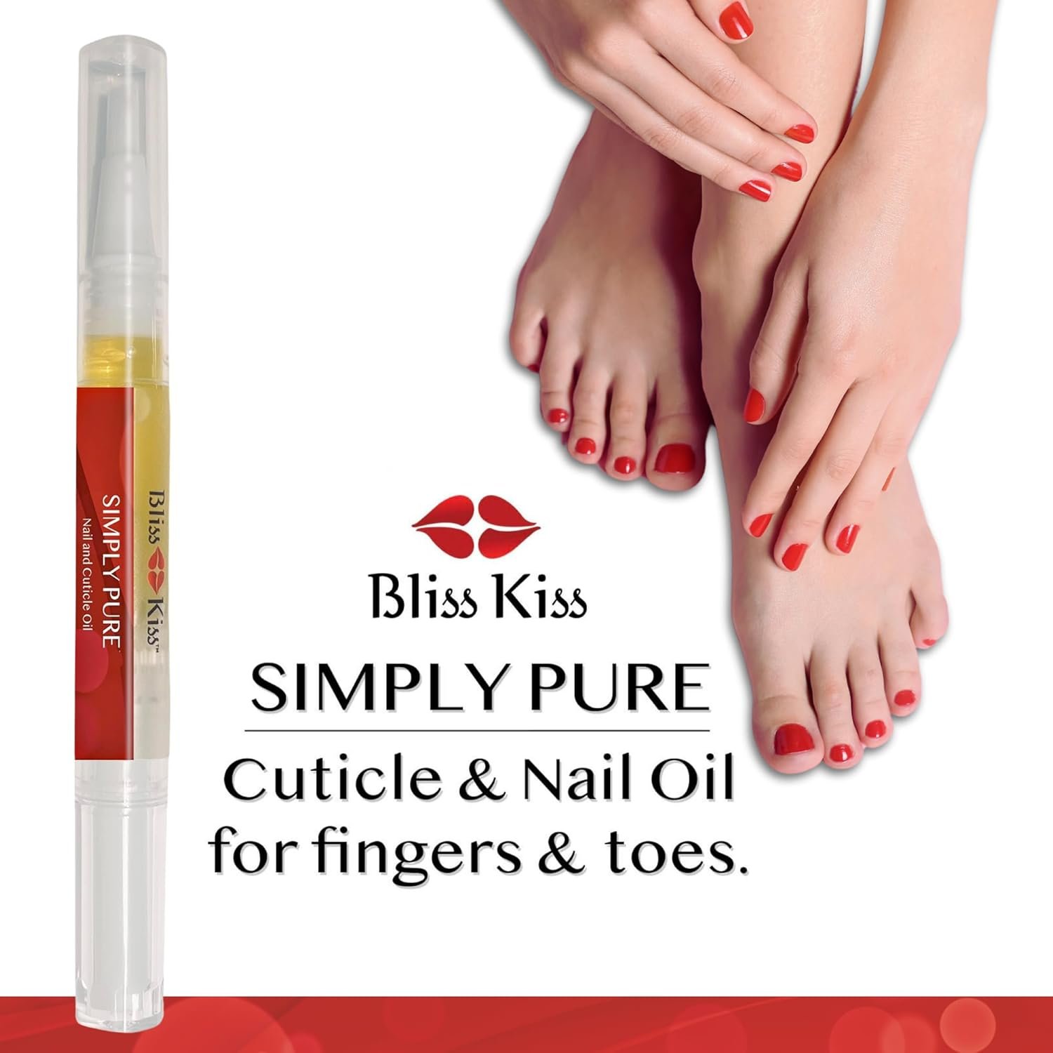 Bliss Kiss | 1 Fragrance Free | Nail Oil Cuticle Pen w/Vitamin E & Jojoba⏤Nail Strengthener Nail Growth Serum for Brittle Peeling Breaking Thin Nails - Image 5