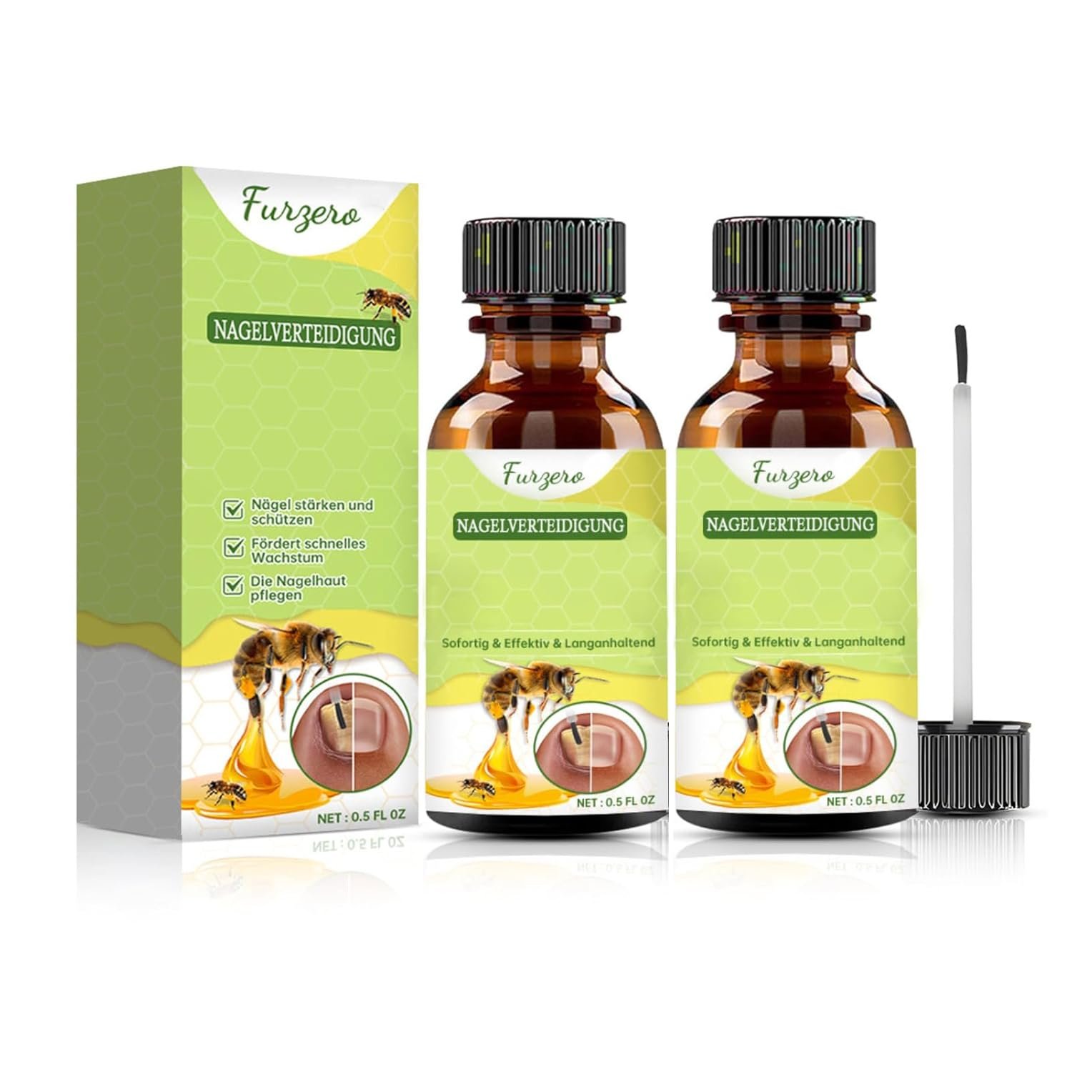 Furzero Nail Defense Bee Venom Treatment Serum,Nail Growth and Repair Serum,Nail Strengthener for Thin Nail, Brittle & Damaged Strengthener Base Coat Nail Polish Repair Nail Growth Treatment (1) - Image 7