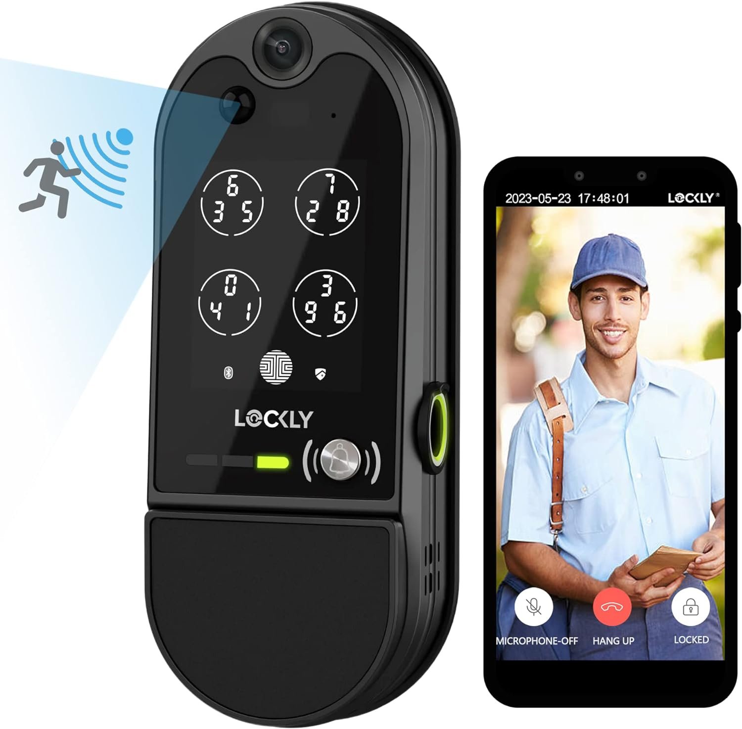 Lockly Vision Elite - WiFi Video Smart Lock with Night Vision Camera, Motion Sensor, Biometric Fingerprint, Voice Control, App Remote Control, Doorbell, Solar Panel, Digital Keypad, Matte Black - Image 2