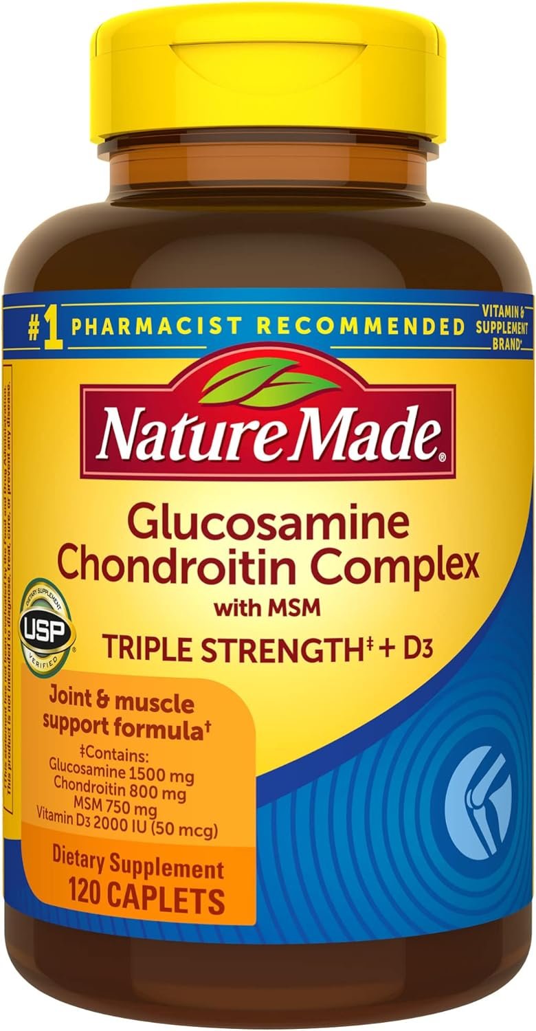 Nature Made Glucosamine Chondroitin Complex with MSM, Dietary Supplement for Joint Support, 120 Caplets, 60 Day Supply - Image 2