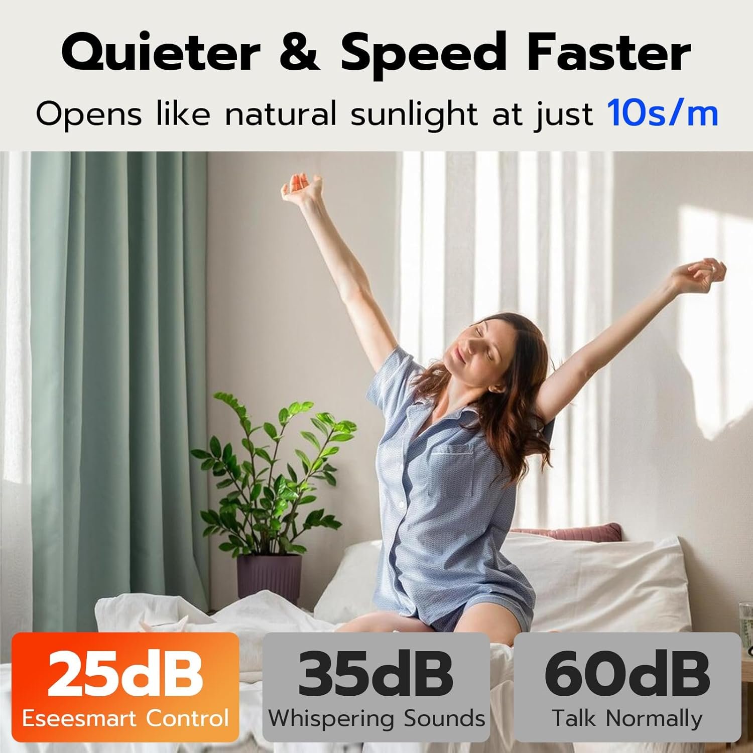 Eseesmart Smart Automatic Curtain Opener - Curtain Opener Electronic, Remote Control with App/Timer/Voice, Automatic Light Sensor, Add Gateways, for Google Alexa, No Remote - Image 8