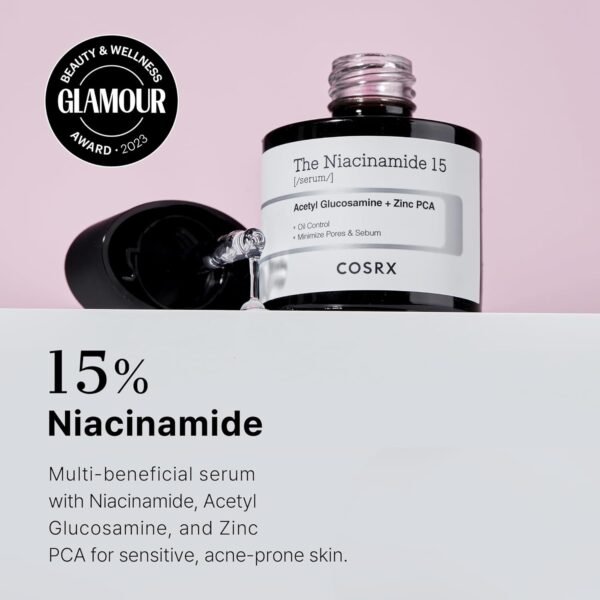 COSRX Niacinamide 15% Face Serum, Minimize Enlarged Pores, Redness Relief, Discoloration Correcting Treatment, 0.67 fl.oz/20 ml, Not Tested on Animals, Korean Skincare - Image 4