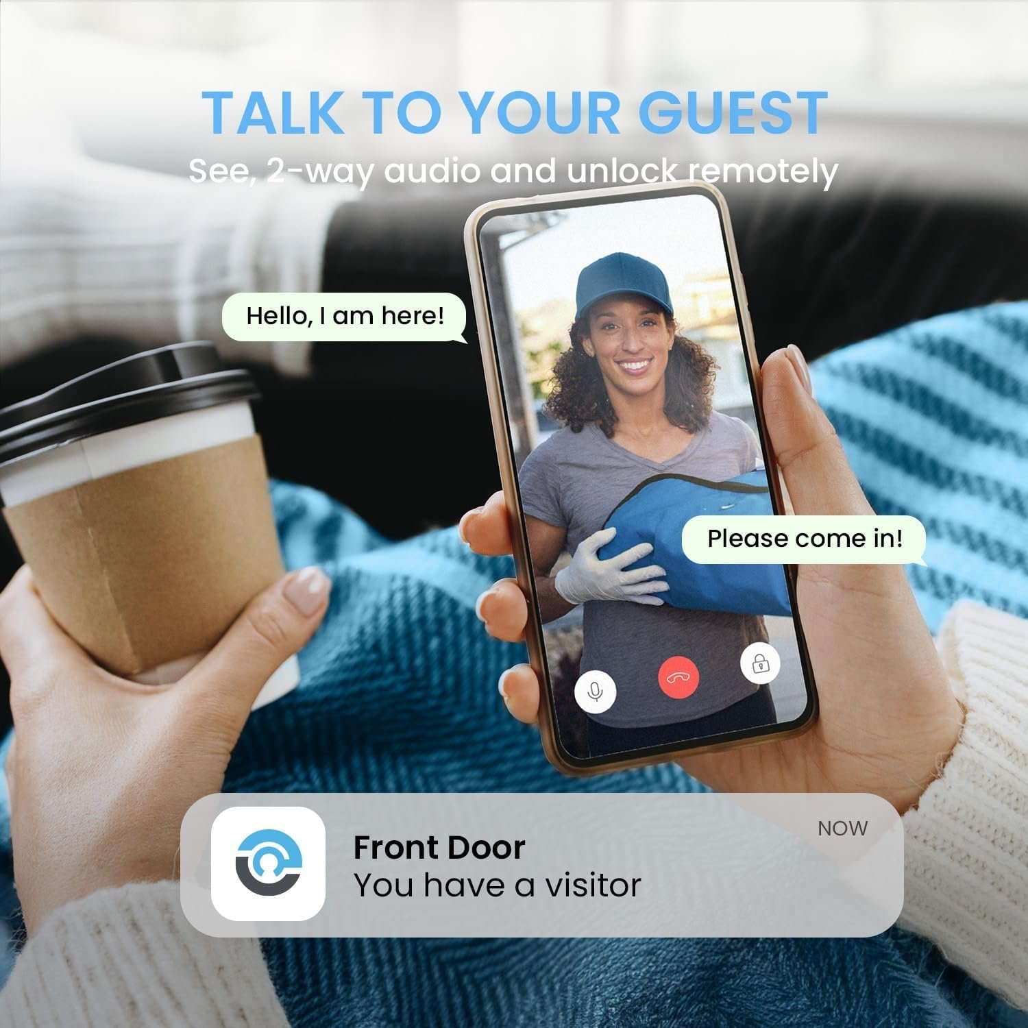 Lockly Vision Elite - WiFi Video Smart Lock with Night Vision Camera, Motion Sensor, Biometric Fingerprint, Voice Control, App Remote Control, Doorbell, Solar Panel, Digital Keypad, Matte Black - Image 5