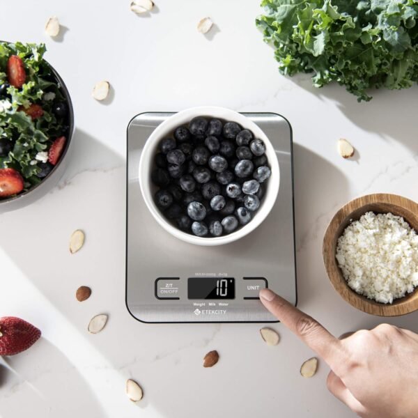Etekcity Food Kitchen Scale, Digital Grams and Ounces for Weight Loss, Baking, Cooking, Keto and Meal Prep, LCD Display, Medium, 304 Stainless Steel - Image 15