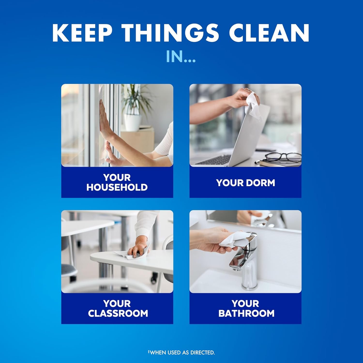 Lysol Disinfectant Wipes Bundle, Multi-Surface Antibacterial Cleaning Wipes, contains x2 Lemon & Lim Blossom, Crisp Linen, Mango & Hibiscus, Pack of 4 - Image 10