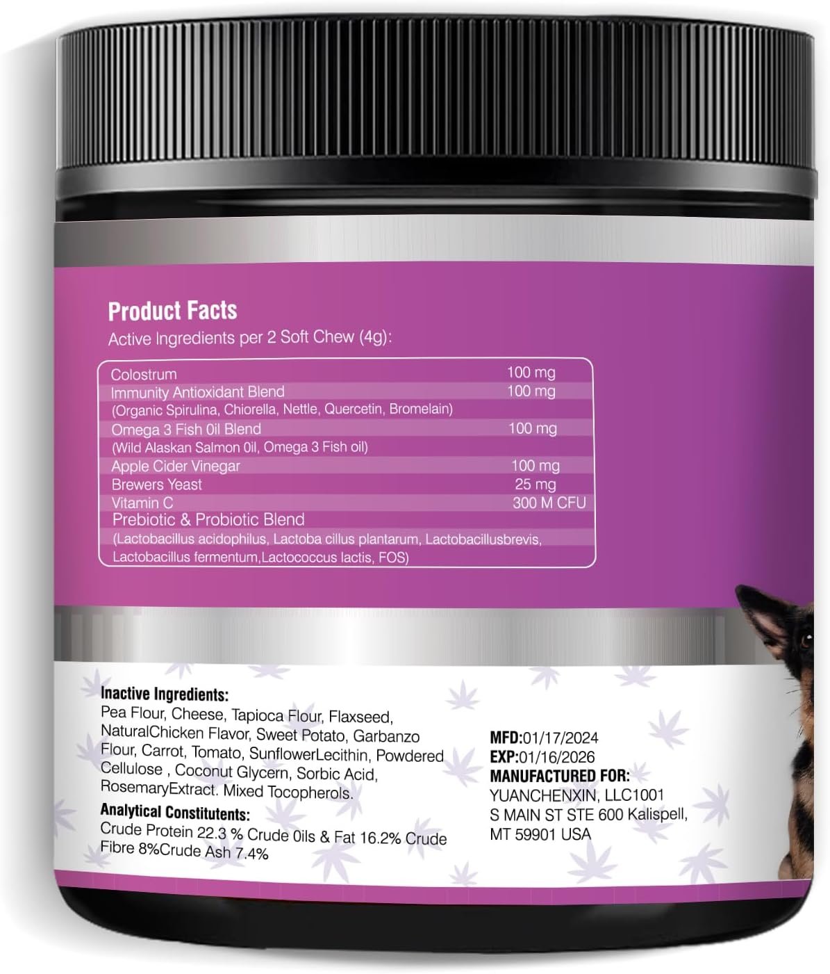 Dog Allergy Chews 200PCs - Dog Allergy and Itching Skin Relief Anti Itch Aller Immune Bites for Dogs Itching Itchy Paw Relief Itch Allergy Probiotics Support Chew Vitamins for Skin and Coat Allergies - Image 9