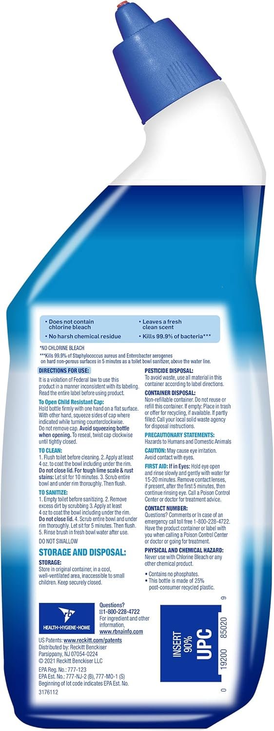 Lysol Toilet Bowl Cleaner Gel, For Cleaning and Disinfecting, Bleach Free, Ocean Fresh Scent, 24oz - Image 3