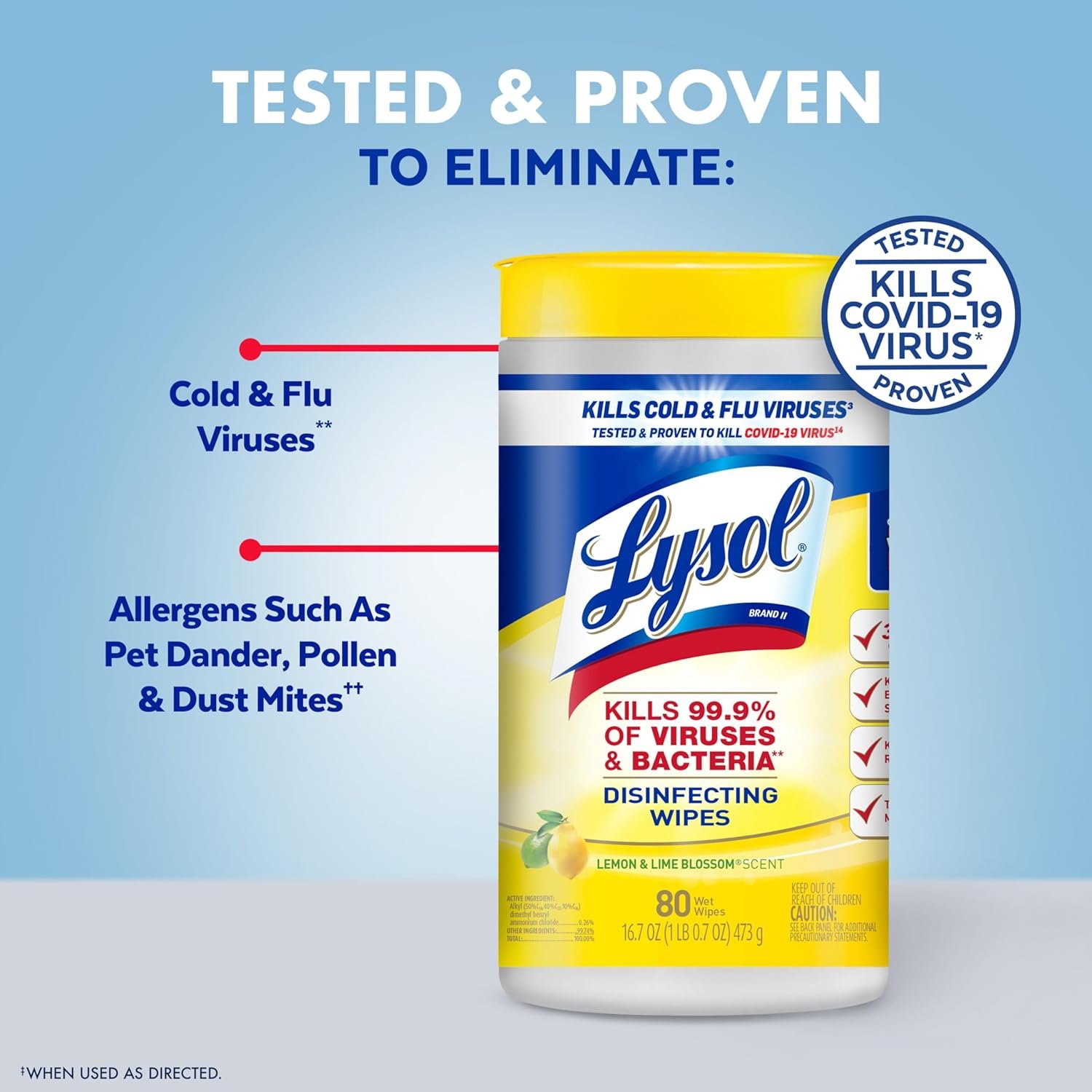 Lysol Disinfectant Wipes Bundle, Multi-Surface Antibacterial Cleaning Wipes, contains x2 Lemon & Lim Blossom, Crisp Linen, Mango & Hibiscus, Pack of 4 - Image 5