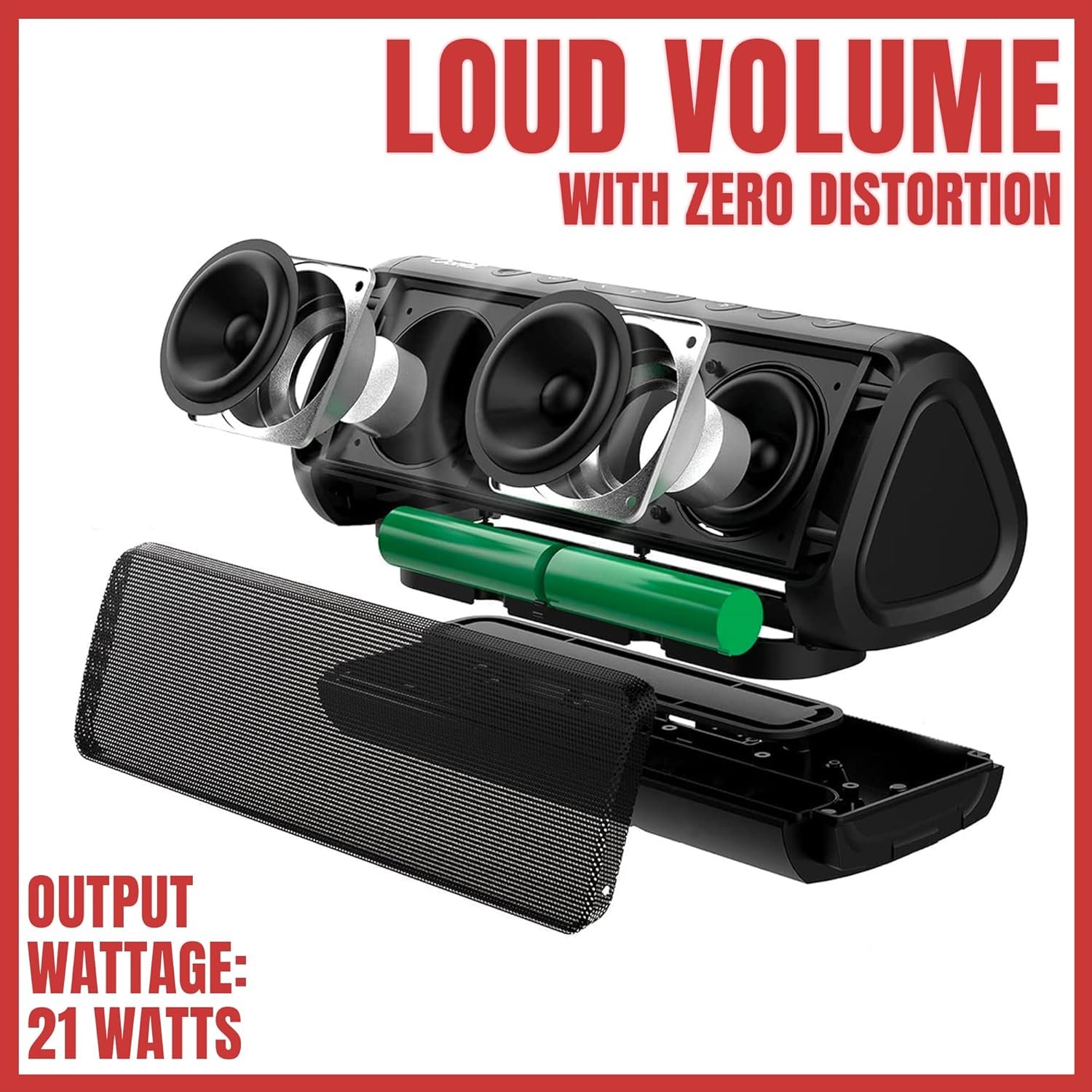 OontZ Angle 3 Pro - Waterproof Bluetooth Speaker, 21-Watts Louder Volume, Exceptional Sound & Bass, 100ft Wireless Range, Play Two Together for Dual Stereo, Bluetooth Speakers (Black) - Image 5