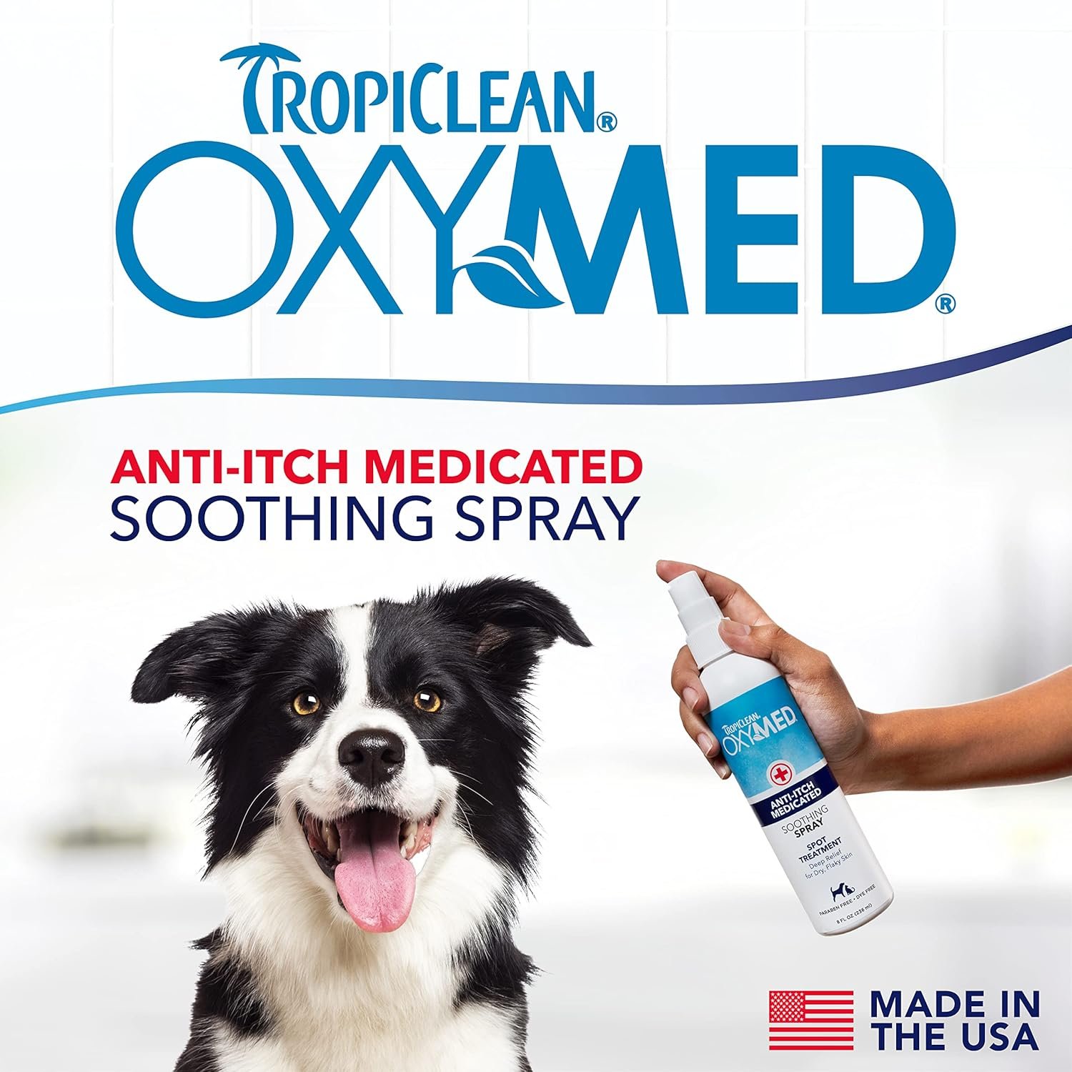 TropiClean Oxymed Medicated Cat & Dog Itch Relief Spray | Gentle Skin Soother for Dogs & Cats | 8 oz - Image 3