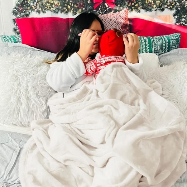 Bedsure Fleece Blanket Throw Blanket - Cream Lightweight Blanket for Sofa, Couch, Bed, Camping, Travel - Super Soft Cozy Microfiber Blanket - Image 6