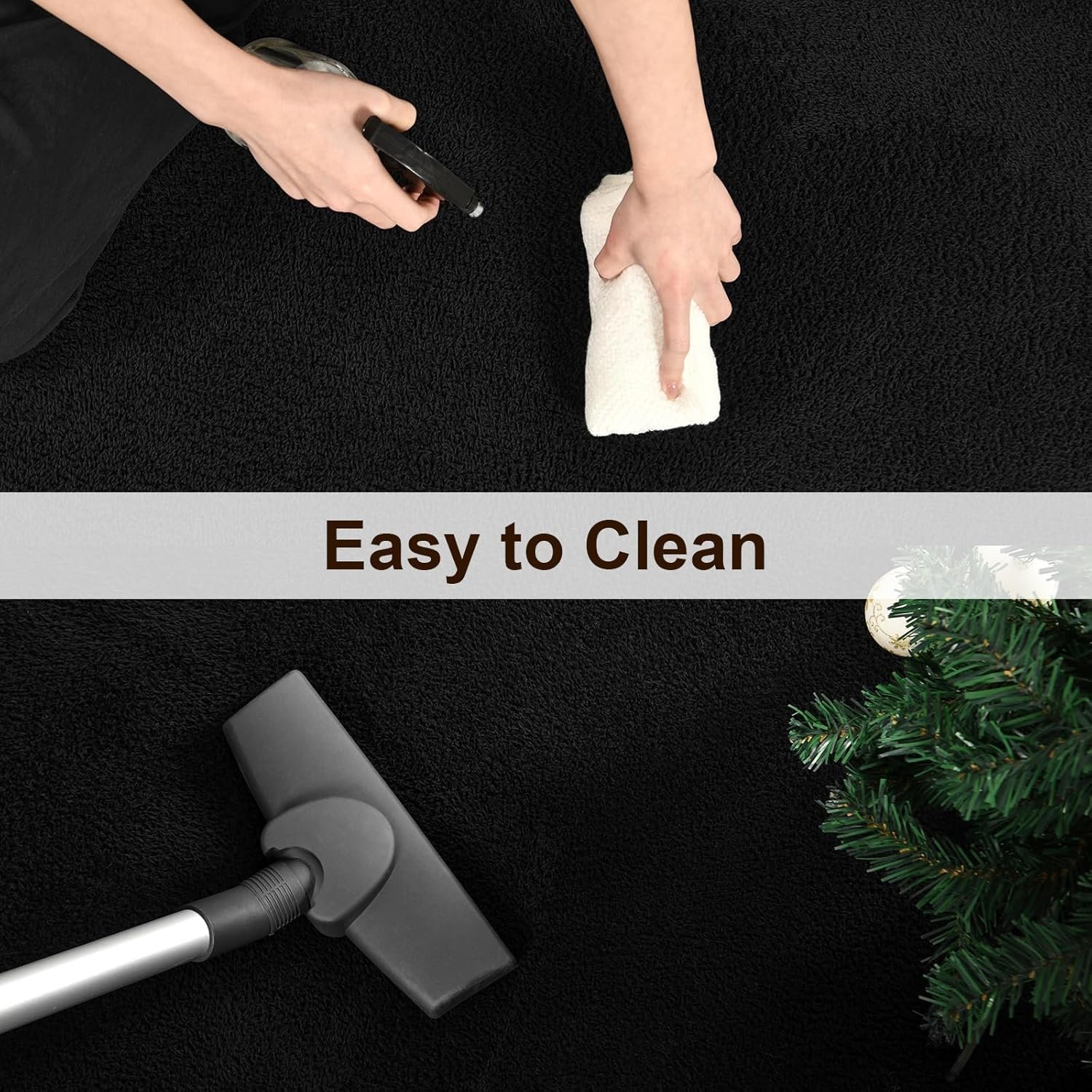 TWINNIS Large Area Rugs for Living Room Bedroom, 5x8 Feet, Super Soft Indoor Thickened Memory-Foam Carpets Easy-Cleaning, Modern Aesthetic Minimalist Comfy Rug for Kids Room Home Decor, Black - Image 8