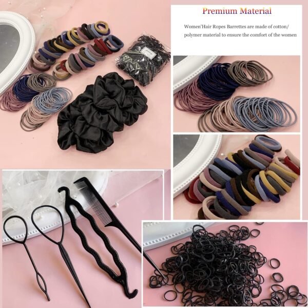 YANRONG 755PCS Hair Accessories for Woman Set Seamless Ponytail Holders Variety Hair Scrunchies Hair Bands Scrunchy Hair Ties For Thick and Curly (Mix) - Image 3