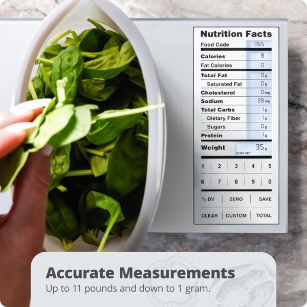Greater Goods Nutrition Scale, Food Grade Glass, Calorie Counting Scale, Meal Prep Scale, and Weight Loss Scale, Designed in St. Louis, Silver - Image 7