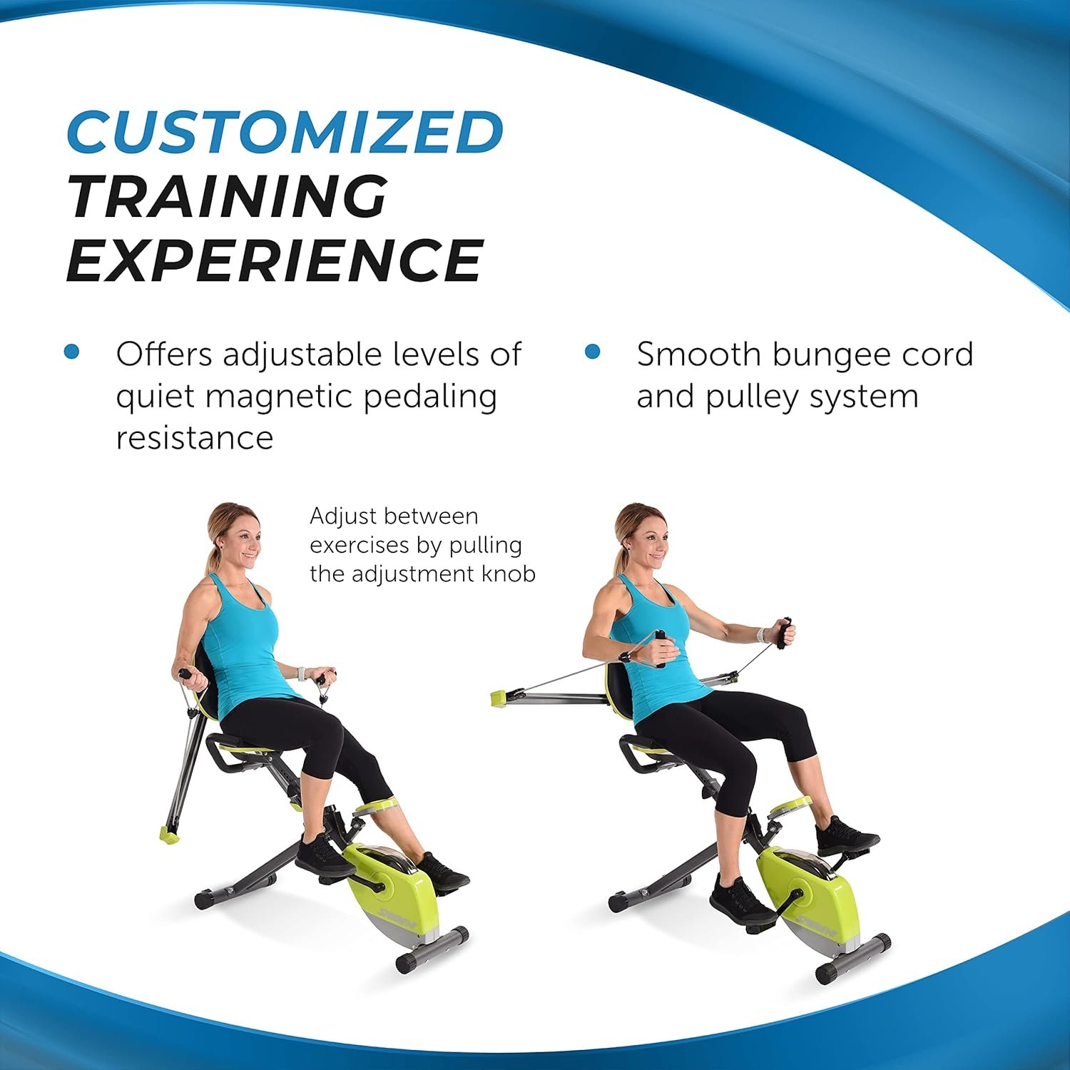 Stamina Wonder Exercise Bike | Build Upper and Lower Body Strength on One Machine | Includes Two Online Workout Videos, Chartreuse and Gray - Image 7